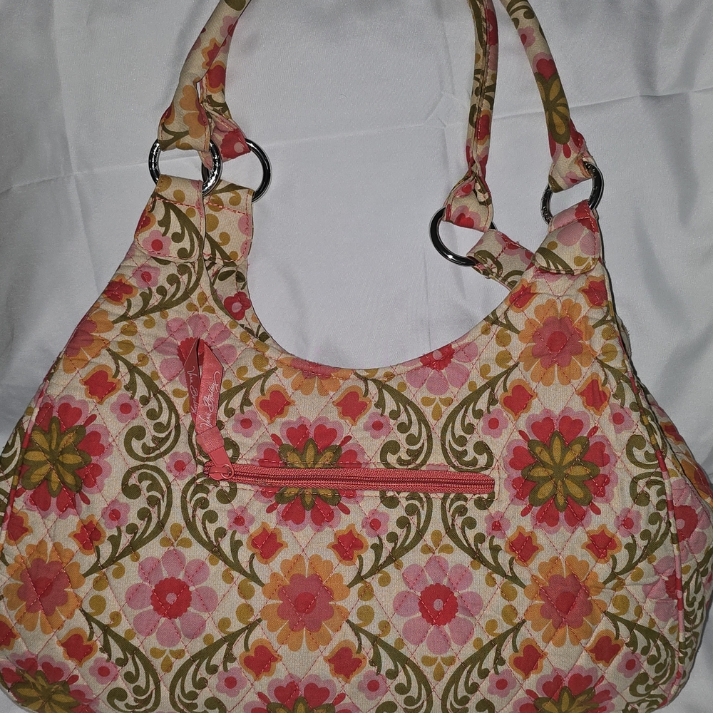 Vera Bradley Pink and Green Floral Hobo Bag